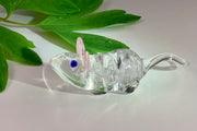 glass mouse with cremation ash